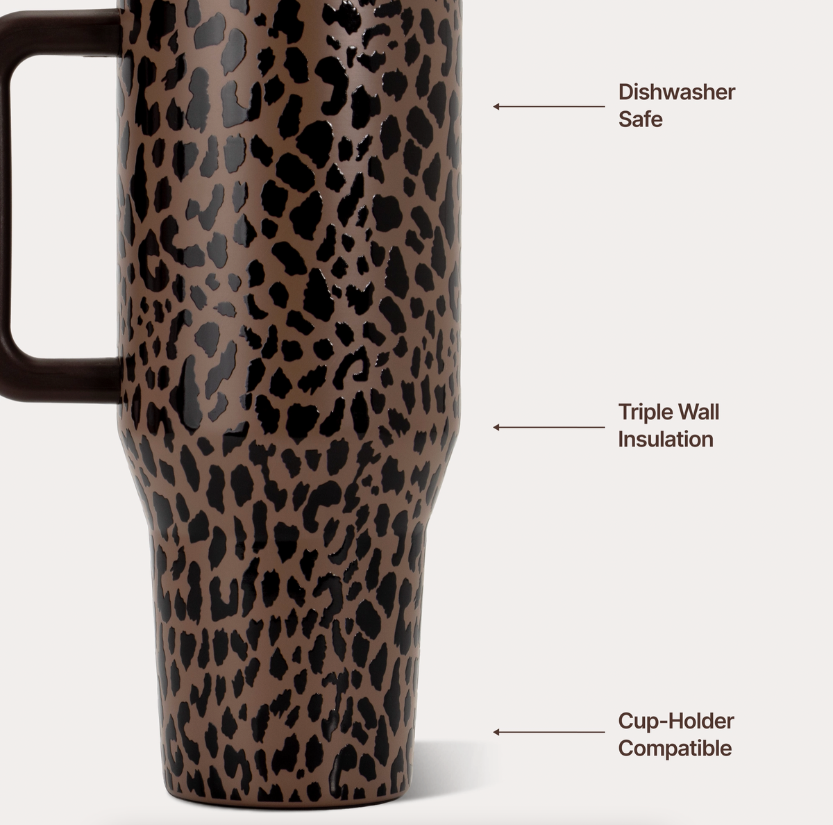 Brown Leopard HydroJug 40 oz Traveler Tumbler