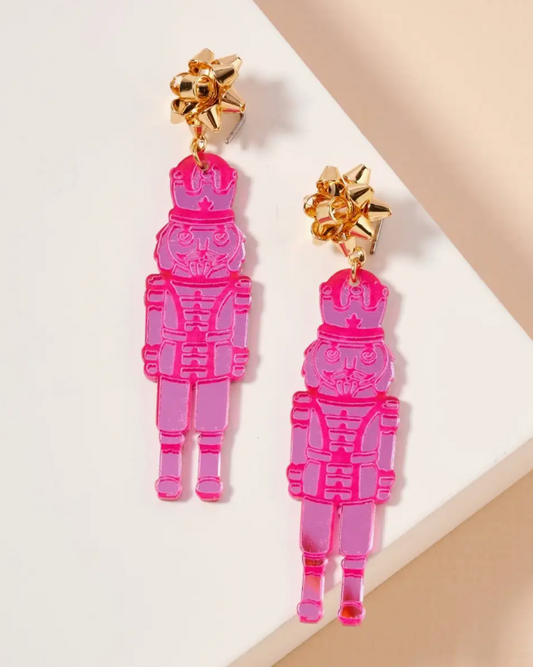 Pink Nutcracker Drop Earrings