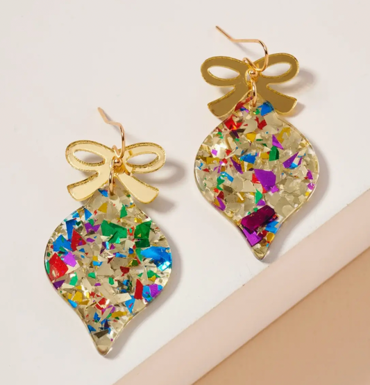 Confetti Christmas Ornament Earrings