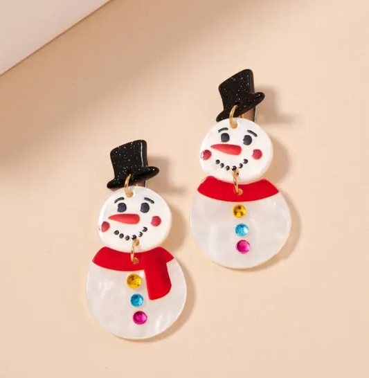 Snowman Dangle Earrings