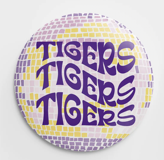 Disco Tigers x3 Button (Yellow & Purple)