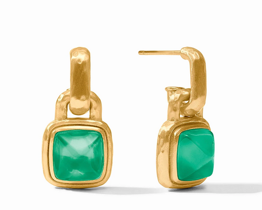 Sahara Hoop & Charm Earring-Iridescent Emerald Green-OS