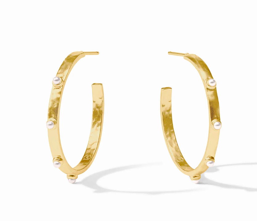 Crescent Stone Hoop-Cubic Zirconia-M