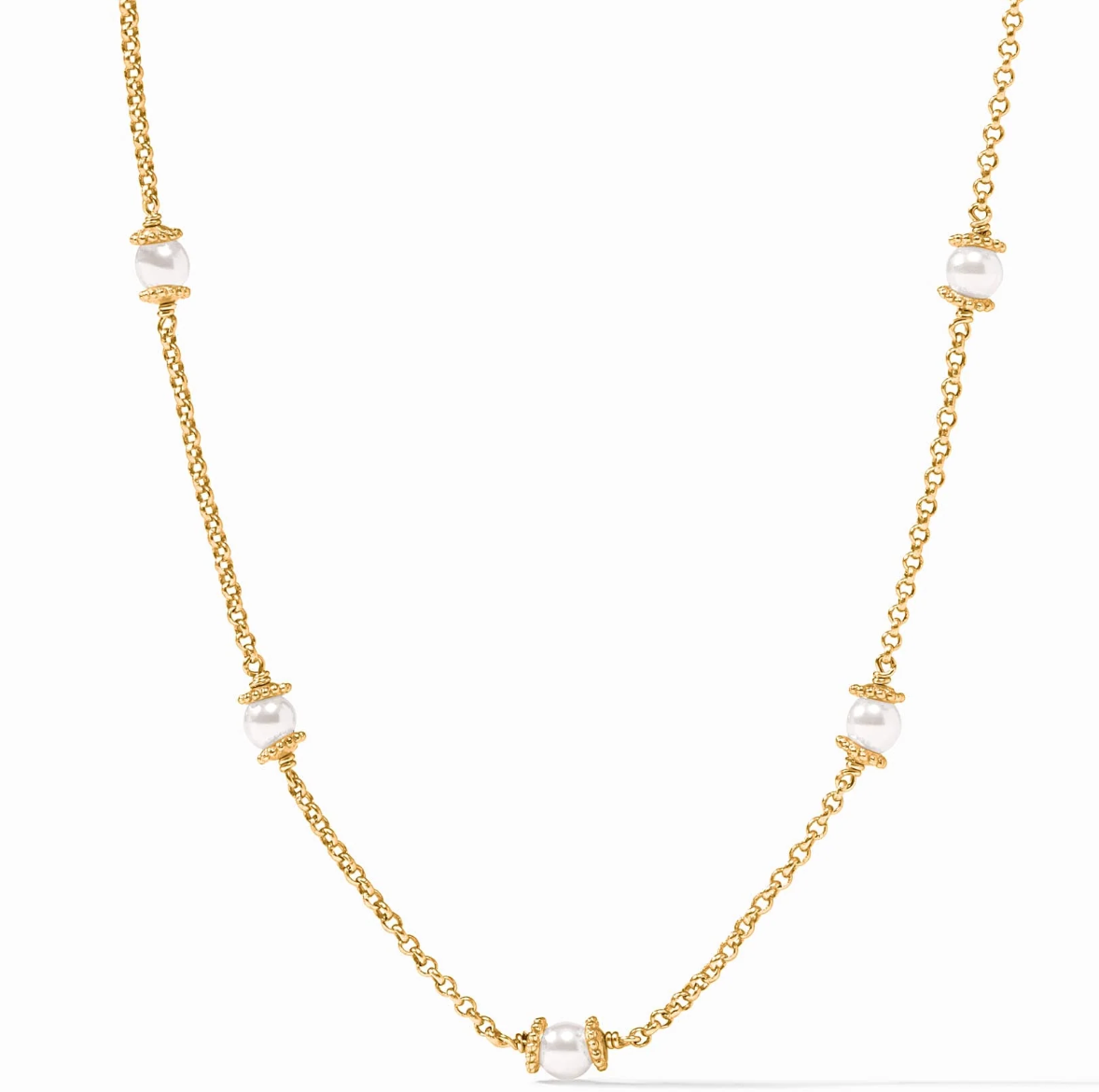 Hydra Delicate Station Necklace-Pearl
