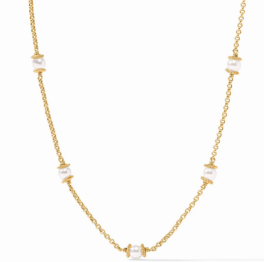 Hydra Delicate Station Necklace-Pearl