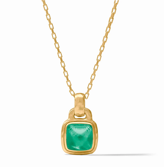 Sahara Solitaire Necklace-Iridescent Emerald Green