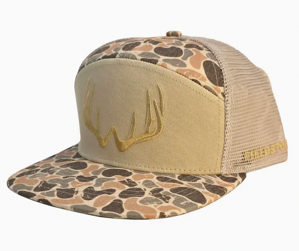 7 Panel Woodlands Camo Rack 3D Puff Logo Hat