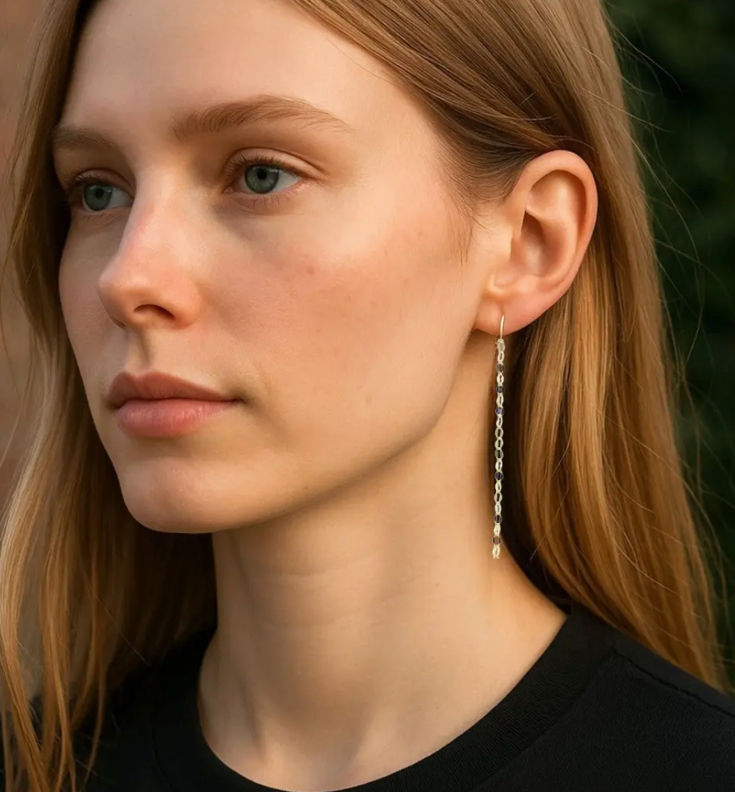 Shimmer Chain Threader Earrings