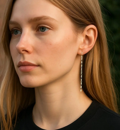 Shimmer Chain Threader Earrings