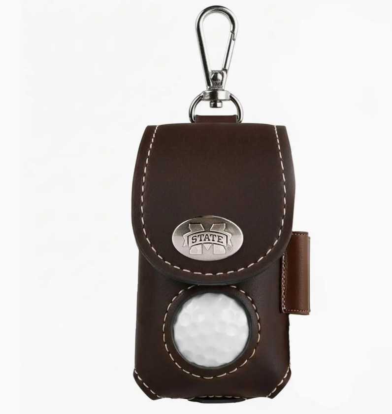 Mississippi State Bulldogs Leather Golf Ball Holder