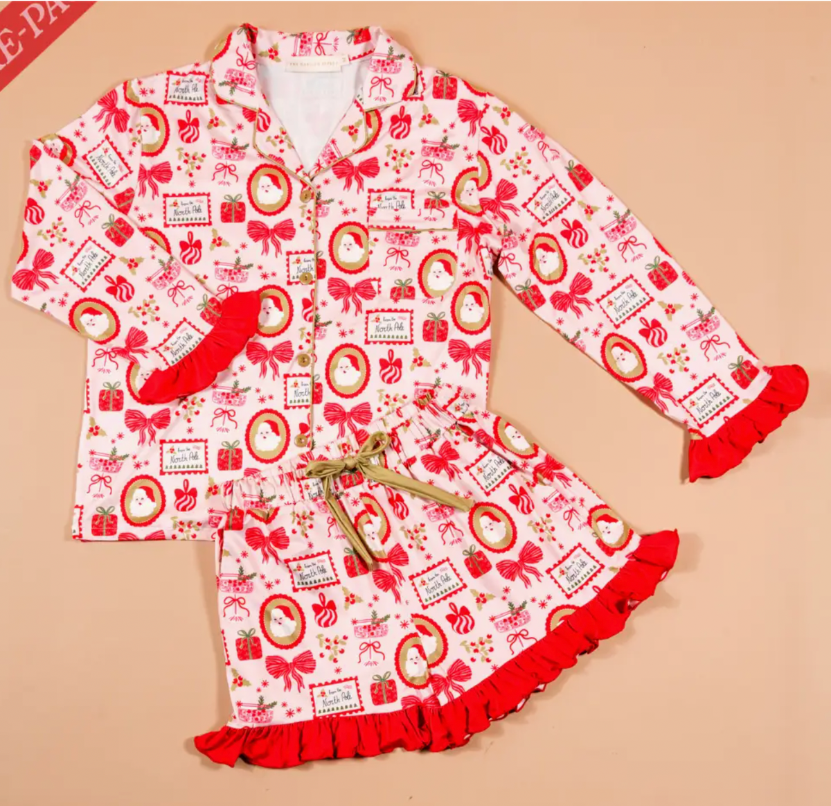 Sweet Dreams Pajama Shorts Set-Mistletoe Magic