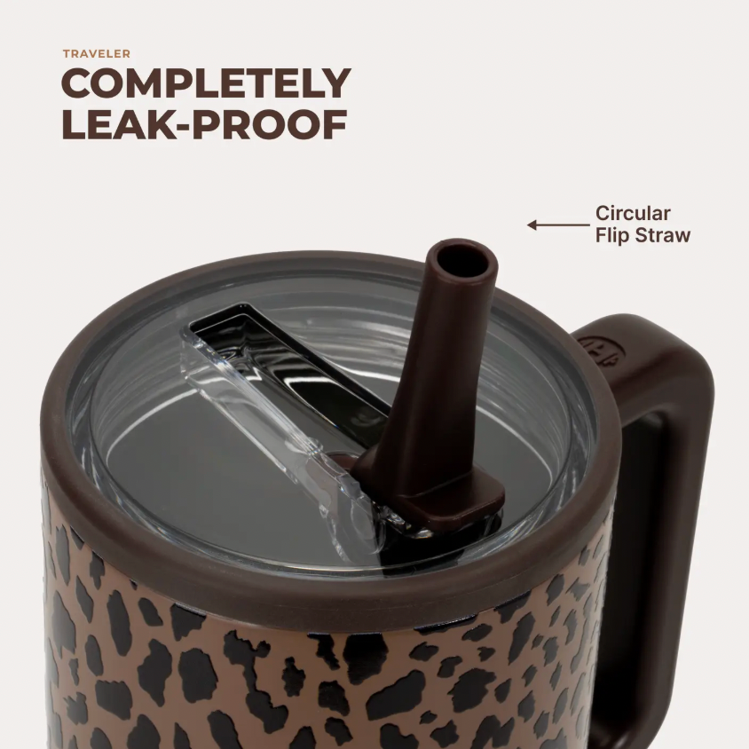 Brown Leopard HydroJug 32 oz Traveler Tumbler