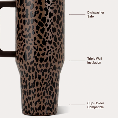 Brown Leopard HydroJug 32 oz Traveler Tumbler