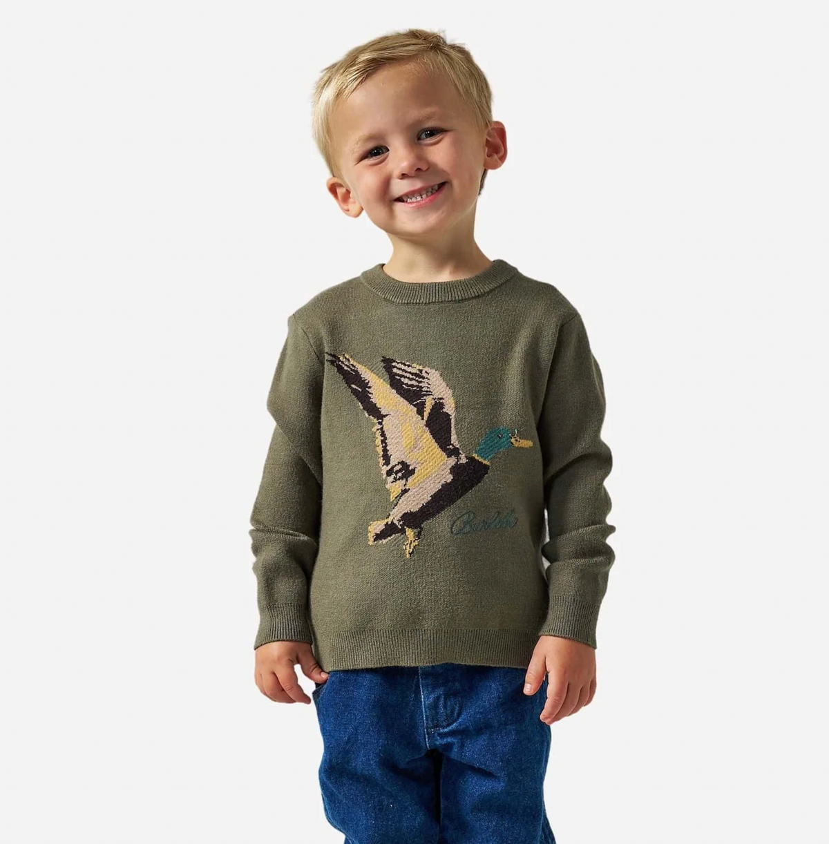 Youth Cabin Sweater - Olive Duck