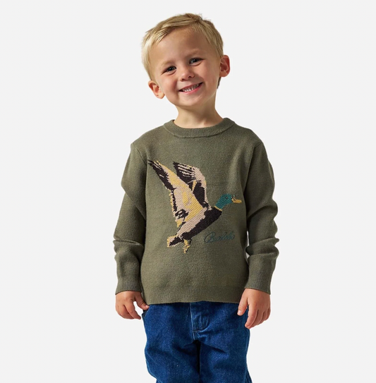 Youth Cabin Sweater - Olive Duck