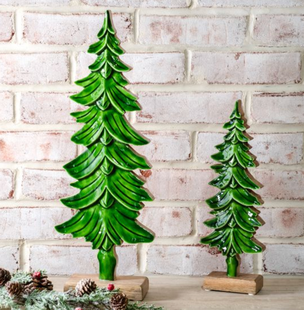 Large - WOODEN EVERGREEN TREE DECOR