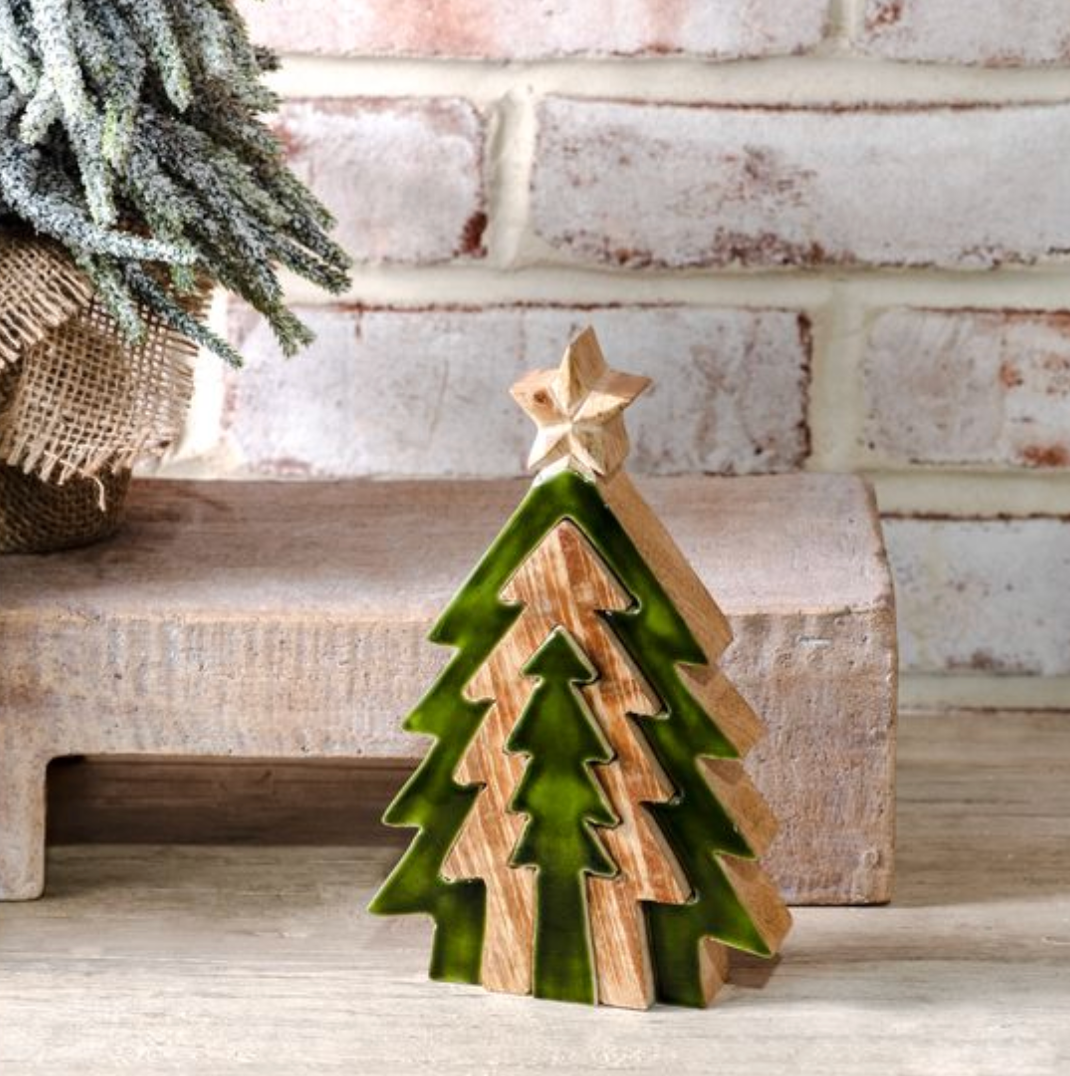 7"H GREEN 3D CUT OUT TREES