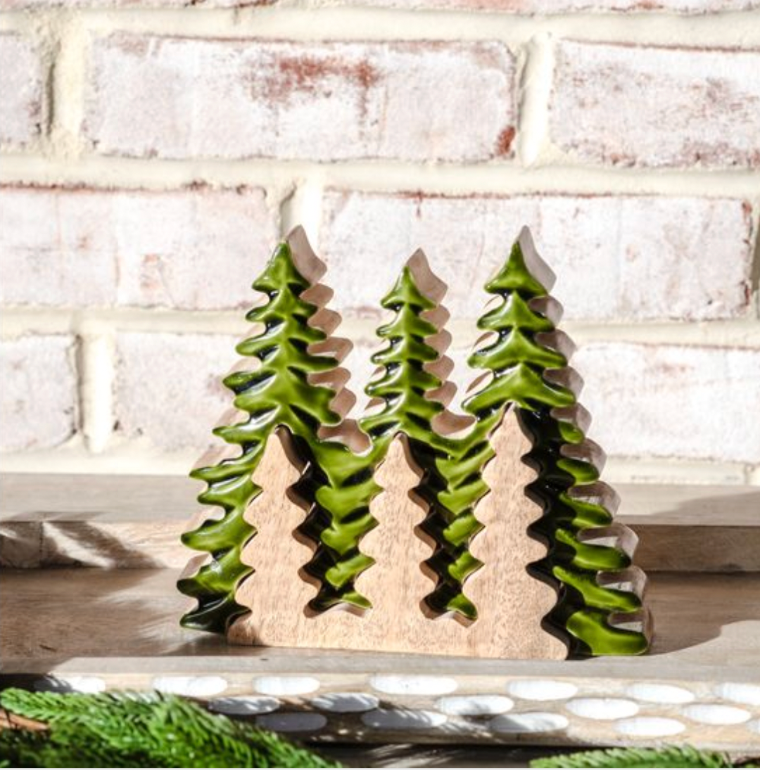 WOOD TREES W/ 3 CUT TREES
