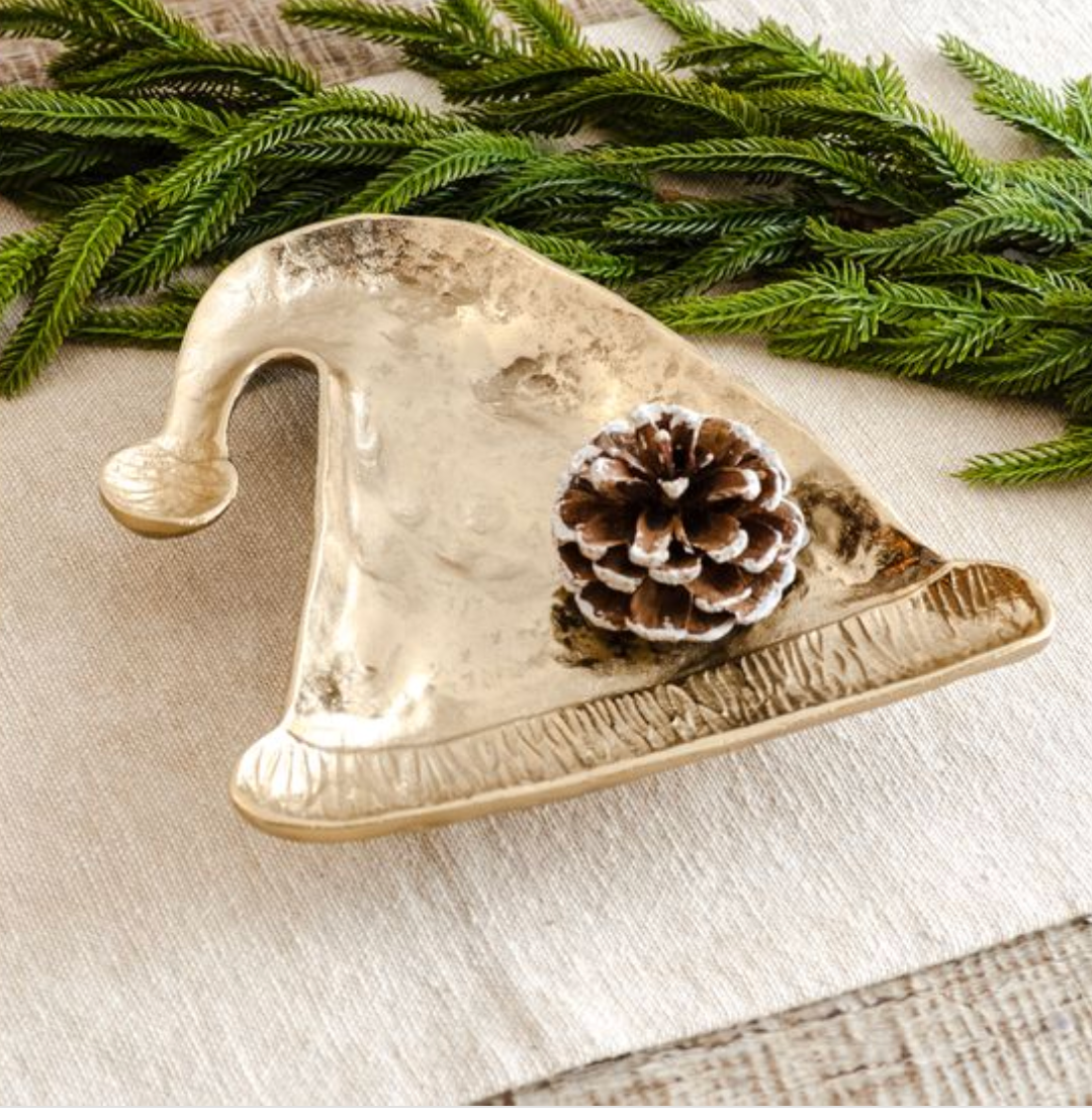 8.5" GOLD CHRISTMAS CAP TRAY