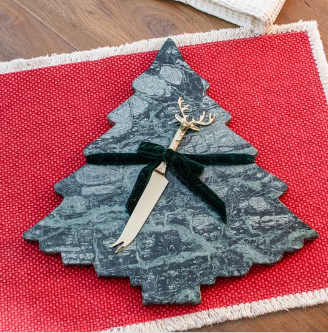 13" MARBLE TREE SERVING BOARD