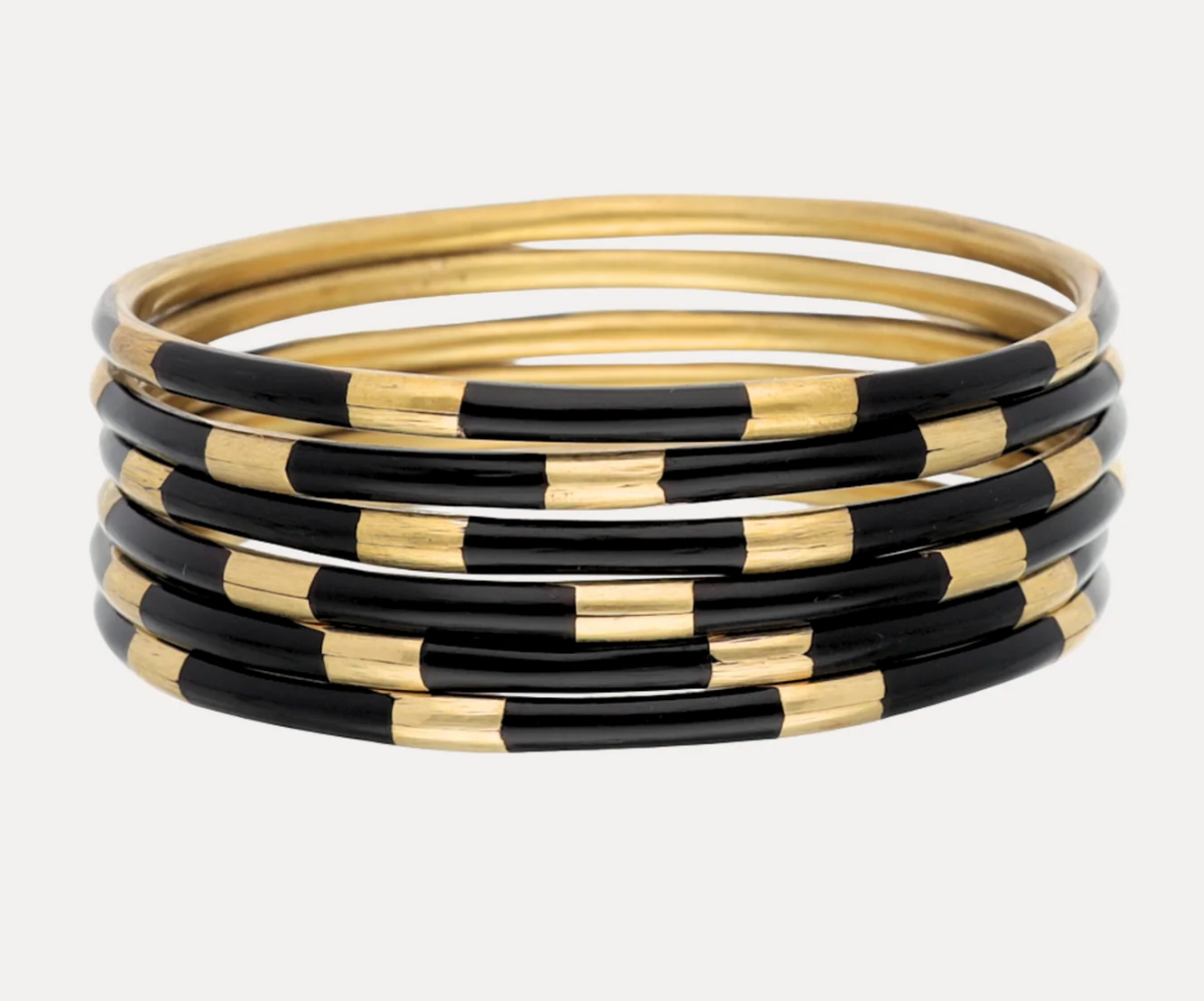 Black Veda Bangles - Set of 6