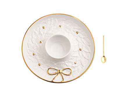 Gold Wreath Chip & Dip Set