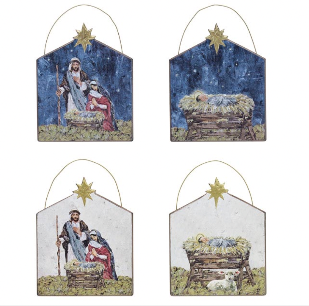 ASTD WOODEN RELIGIOUS ORNAMENTS