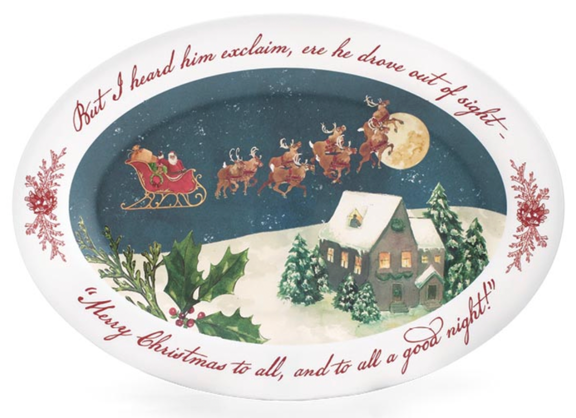NIGHT BEFORE CHRISTMAS SLEIGH PLATTER