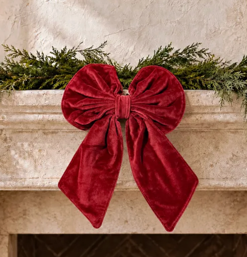 DRK RED VELVET BOW