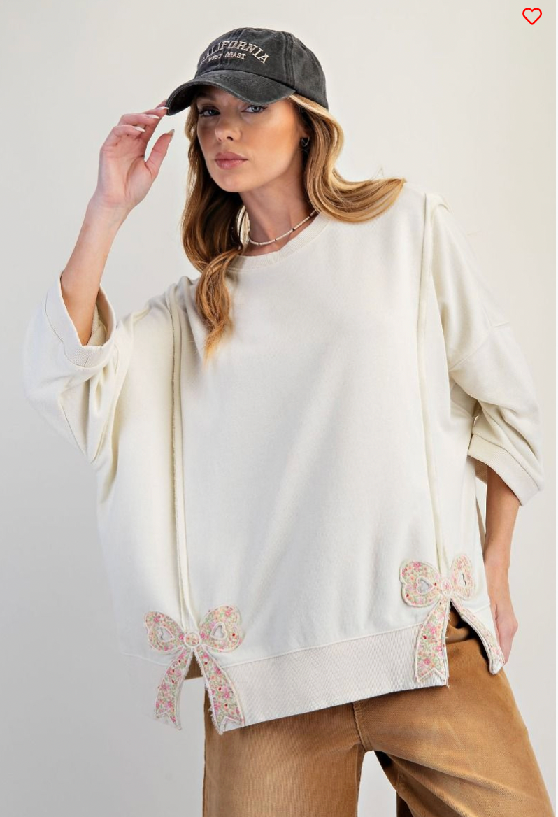 Bow Patch Terry Cloth Top