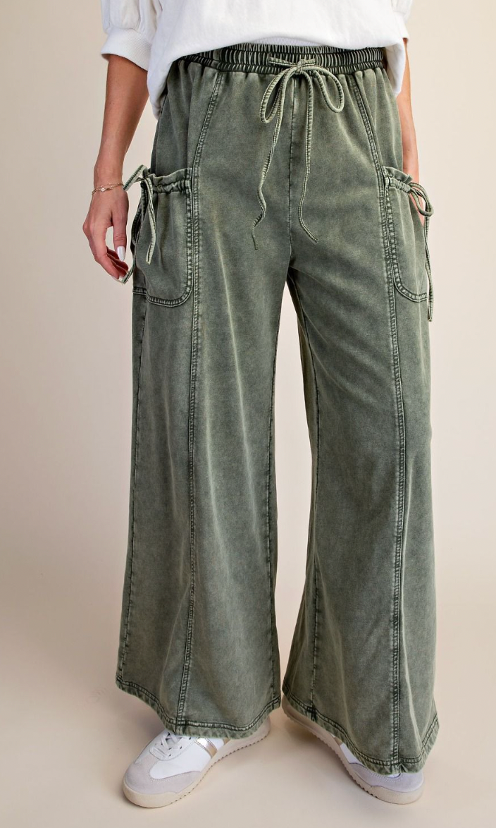 Washed Terry Knit Pants