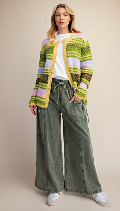 Washed Terry Knit Pants