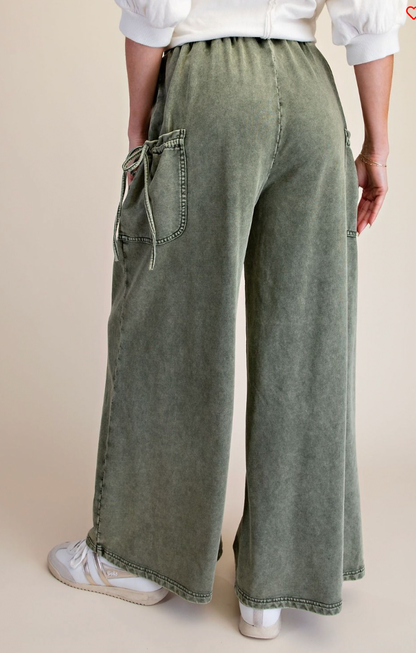 Washed Terry Knit Pants