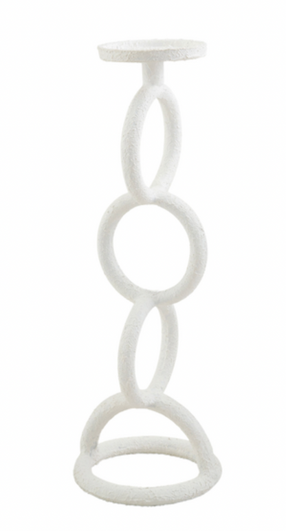 White Chain Link Candlesticks