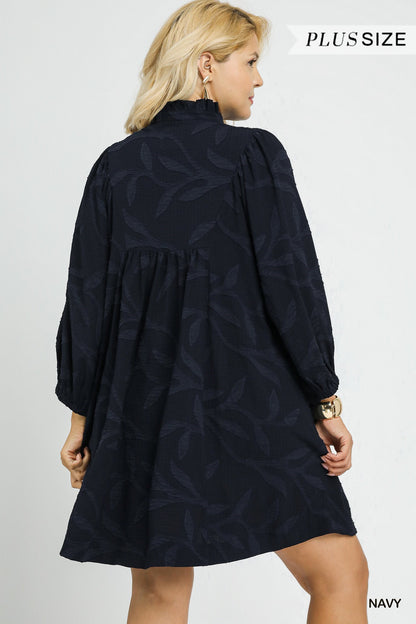 Jacquard High Ruffle Dress