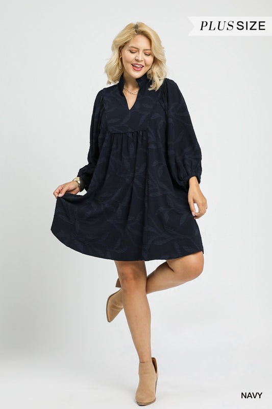 Jacquard High Ruffle Dress