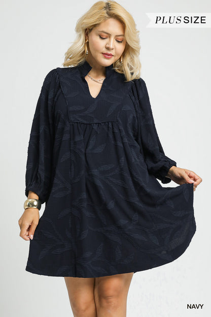 Jacquard High Ruffle Dress