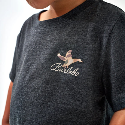 YTH SS Tee-Ducks Flying In-Heather Black