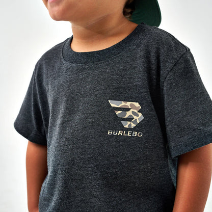 YTH SS Tee Flying B Deer Camo Logo-Heather Black