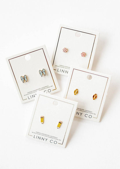 Screwback Stud Earrings - Alli Pink
