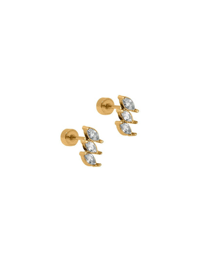 Screwback Stud Earrings - Sierra CZ Gold