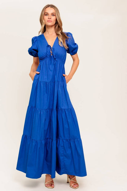 Solid Woven Maxi Dress