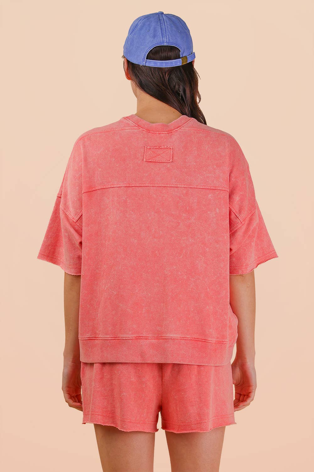 PLUS Mineral Washed Knit Casual Top & Shorts