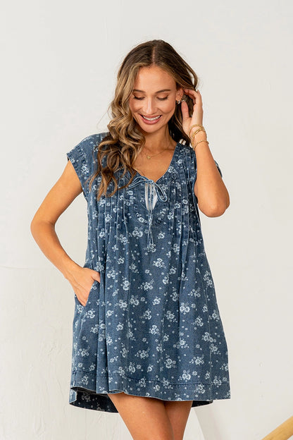 Floral Denim Dress