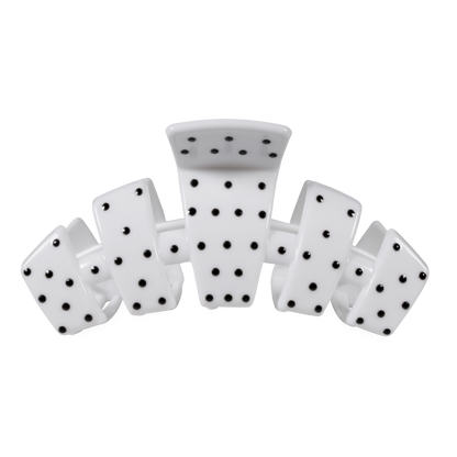 Classic White Polka Dot Party Large Claw Clip