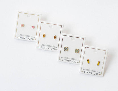 Screwback Stud Earrings - Football
