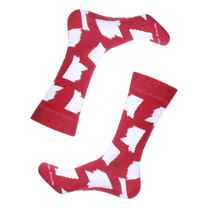 Red/White Mississippi State Shape Socks