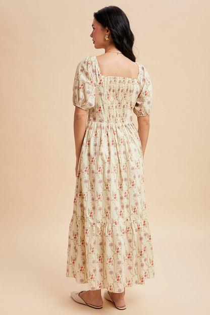 COTTON FLORAL MAXI DRESS
