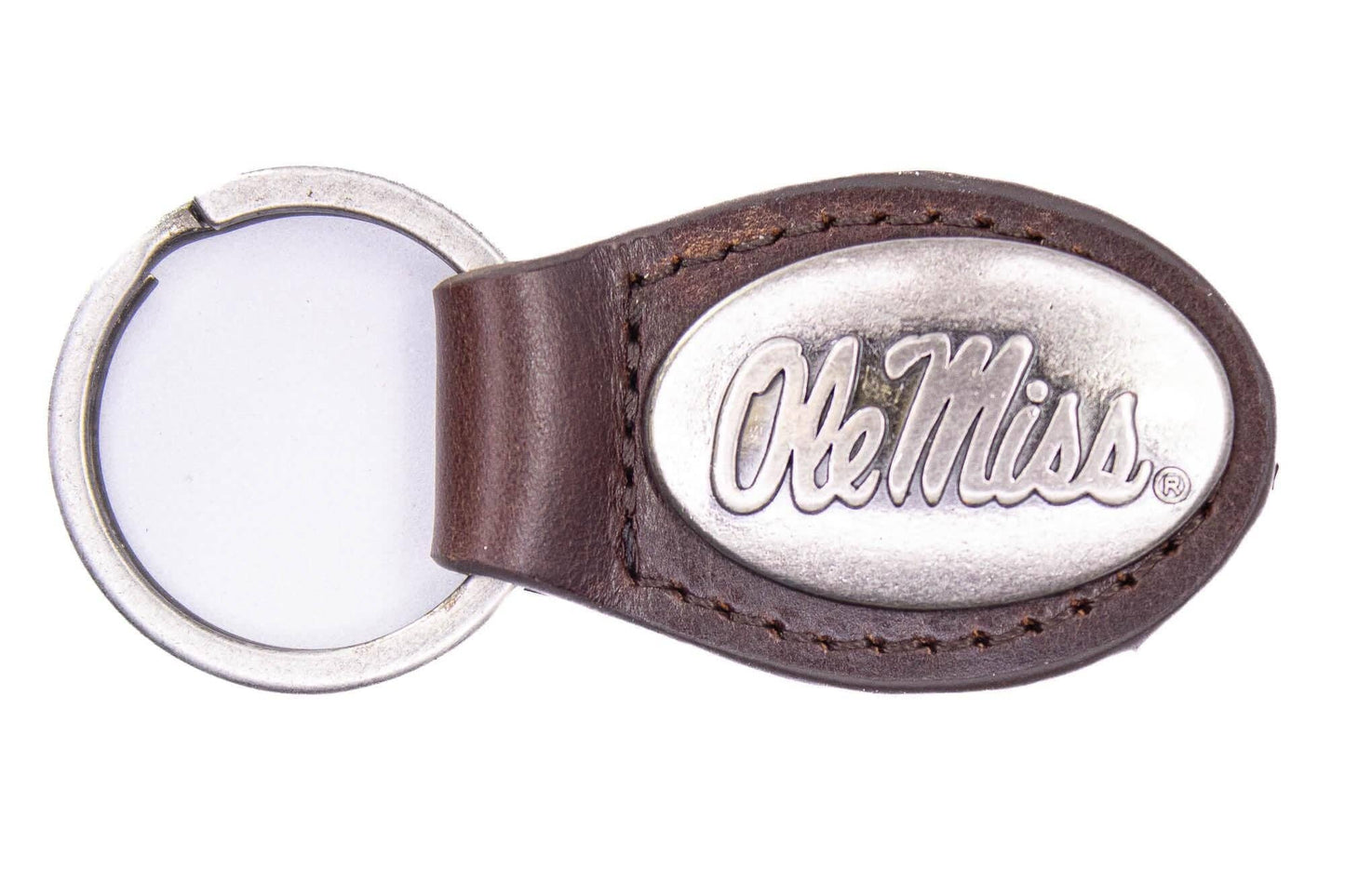 Ole Miss Rebels Oval Leather Key Fob.
