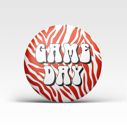Red Zebra Game Day Button
